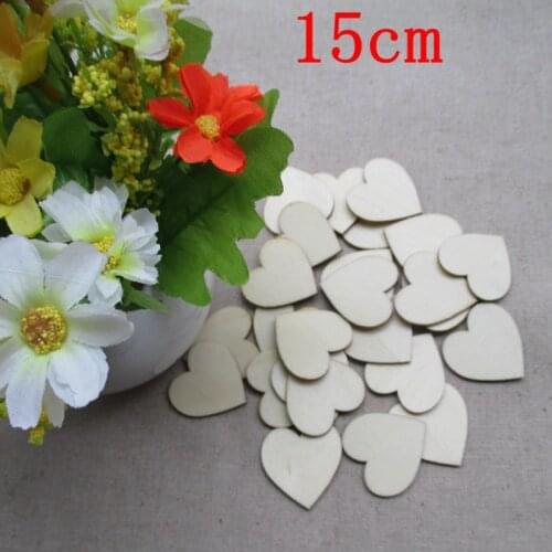 10pcs/lot) Blank unfinished wooden heart crafts supplies laser cut rustic wood wedding rings ornaments 150mm1156