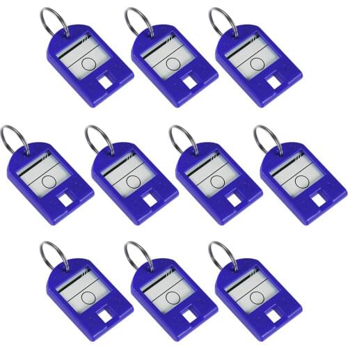 Uxcell Plastic Key Tags with Split Ring Keychain ID Luggage Label Window 10 Pcs
