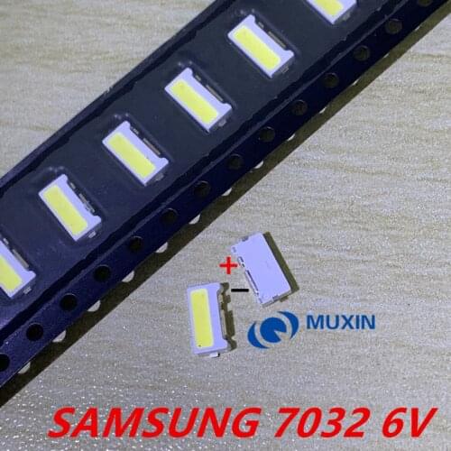 100PCS/Lot Edge SMD SAMSUNG LED 7032 6V 1W 160mA Cool White High Power For TV Backlight