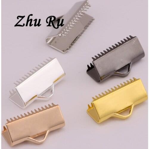 20pcs ZHU RU 13mm Smooth double tooth clip Horse buckle Deduction shape Charm Pendant For Necklace DIY Jewelry Making