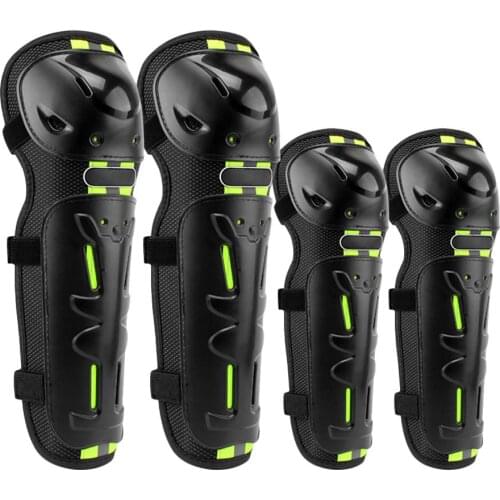 4PC Motorcycle Knee Pads Elbow Leggings Off-Road Vehicle Riding Protective Gear Windproof Shatter-Resistant Protective Equipment