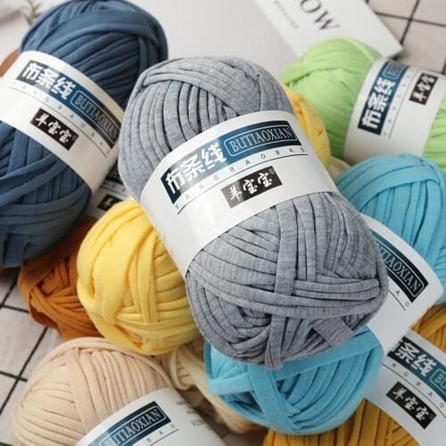 5PCS= 500g Thick Yarn Soft Colored Cloth Yarn for Hand Knitting Woven Bag Carpet DIY Hand-knitted Material