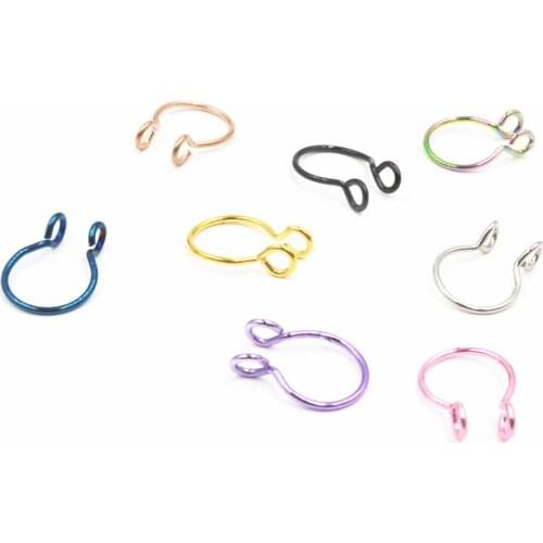 50pcs Free Shipping 316L Srugical Steel Dainty Fake/Faux Seamless Septum Ring Non Piercing Nose/Lip Rings 20g x8mm Body Jewelry