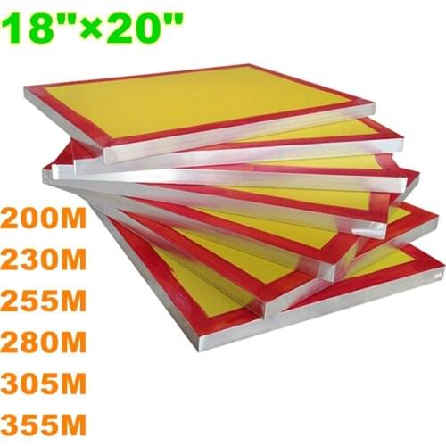 6 Pcs - 18" x 20" Aluminum Screen Printing Screens with 305 355 280 255 230 200 Yellow Mesh Count