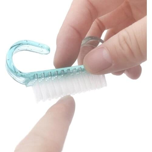 Random Color Acrylic Nail Brush 5 Color Nail Art Manicure Pedicure Soft Remove Dust Plastic Cleaning Nail Brushes File Tools Set