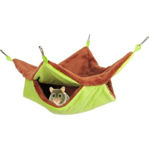 Hamster Accessories Double Thick Plush Warm Hammock For Hamster House Nest Hanging Sleeping Bag Hanging Tree Beds
