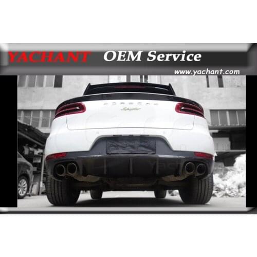 Car-Styling Carbon Fiber Rear Bumper Diffuser Fit For 2014-2016 Macan Karztec Style Rear Diffuser