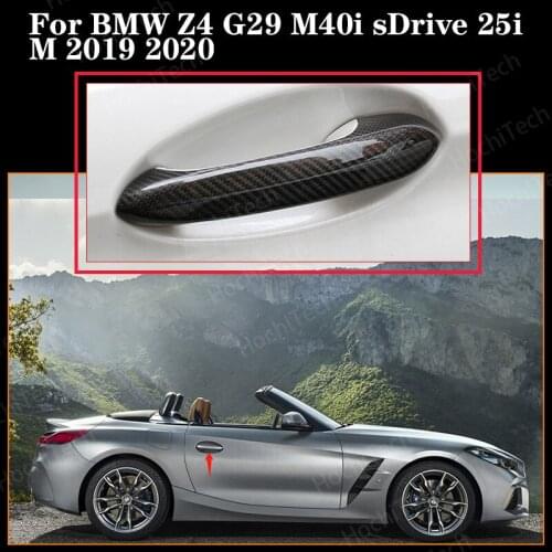 Car Styling Real Carbon Fiber Exterior Door Handle Cover Protextive Trim For BMW Z4 G29 M40i sDrive 25i M 2019 2020