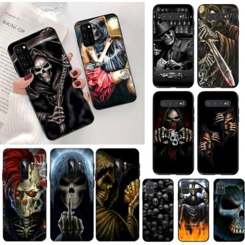 YJZFDYRM Grim Reaper Skull Soft Phone Case Cover for Samsung S20 plus Ultra S6 S7 edge S8 S9 plus S10 5G lite 2020