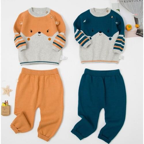 Childrens Clothing Baby Long Sleeve 2Pcs Set 0-3 Year Girls Spring Autumn Cartoon Bear Casual Sport Suits Toddler Boys Outfits