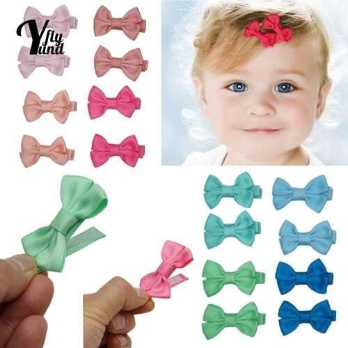 Yundfly 10pcs/lot 5*3 CM Lovely Handmade Bowknot Baby Hair Clips Fashion Princess Bangs Hairpins Infant Headwear Birthday Gifts