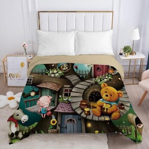 Cartoon Childrens Duvet cover Quilt/Blanket/Comfortable Case Bedding for kids baby girls 140x200 Single for Home bear