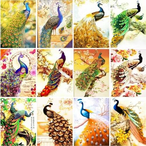EverShine 5D Diamond Painting Full Square Cross Stitch Diamond Embroidery Peacock Handicraft Art Hobby Gift Home Decoration
