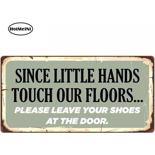 HotMeiNi 13cm x 6.6cm Since Little Hands Touch Our Floors Sign Car Stickers Vinyl Windshield RV VAN Accessories Graphics JDM