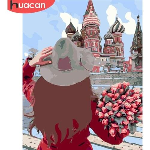 HUACAN Painting By Number Flower Girl Drawing On Canvas HandPainted Paint Art Gift DIY Pictures By Number Kits Home Decor