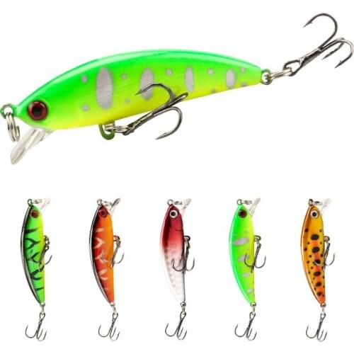 Artificial Hard Bait Minnow Fishing Lures Wobbler Crank Bait Floating 8# Treble Hook Bass Pike SwimFish Bait Pesca 58mm 4.8g