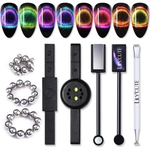 2 in 1 Double Headed Nail Art Magnet Stick 9D Cat Magnetic Gel for Nail Gel Polish Line Strip Effect Strong Magnetic Pen Tools