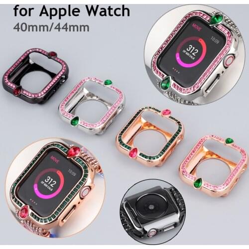 Woman Bling Metal Case For Apple Watch 44mm 40mm Luxury Dressy Protector Vintage Sparkling Jewelry Cover for iWatch 6 5 4 SE