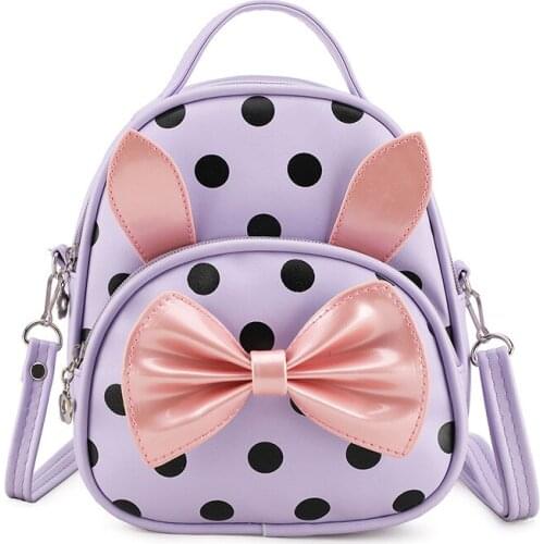 PU Leather Bownot Cute Travel Bags Princess Backpacks Kids Satchels Little Girl Shoulder Bag Children School Bag Girls Backpacks