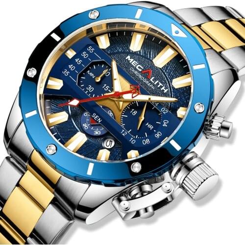 Dropshipping Price MEGALITH Fashion Brand Mens Watches Sport Chronograph Waterproof Stainless Steel Auto Date Quartz Watches Men