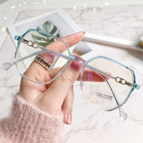 Big Frame Polygon Myopia Glasses Women Men Vintage Anti Blue Light Eyeglasses Student Shortsight Eyewear New Trend