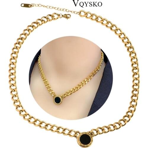 Luxury Gold Color Roman Numeral Choker Necklace For Women Party Stainless Steel Pendants Necklace Fashion Christmas Gift Jewelry