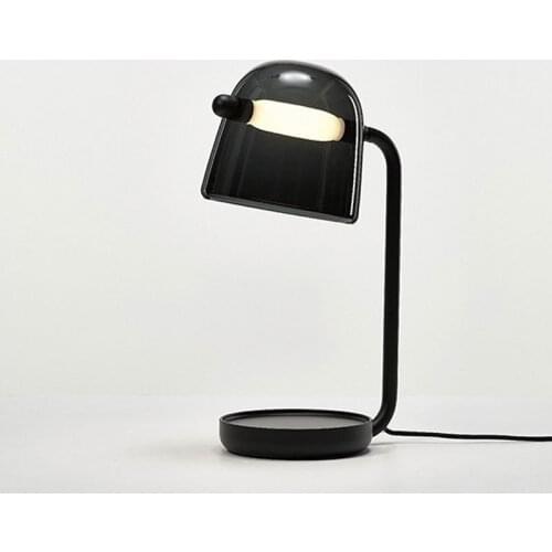 Simple modern glass desk lamp designer Nordic Black Warrior living room study bedroom bedside hotel desk lamp