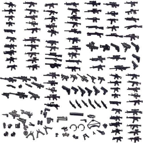PUBG Accessories Swat Weapon Soldier Guns Fence Ghillie Suits bricks WW2 Army MOC Parts Building Block Military scene series