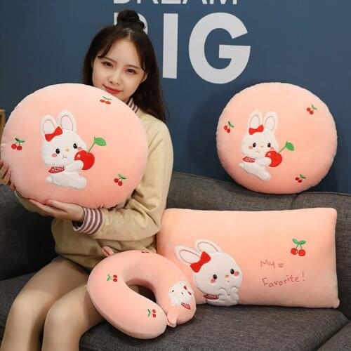 Cute Rabbit U-Shaped Neck Pillow Cushion Stuffed Soft Plush Dreamy Sleeping Pillow Kids Girls Gift Bed Sofa Office Home Decor