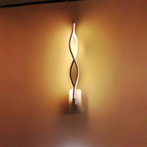 Nordic Home Decoration Background Led Hotel Staircase Lighting Decor For Walls Aluminum Wave Wall Lamp For Living Room