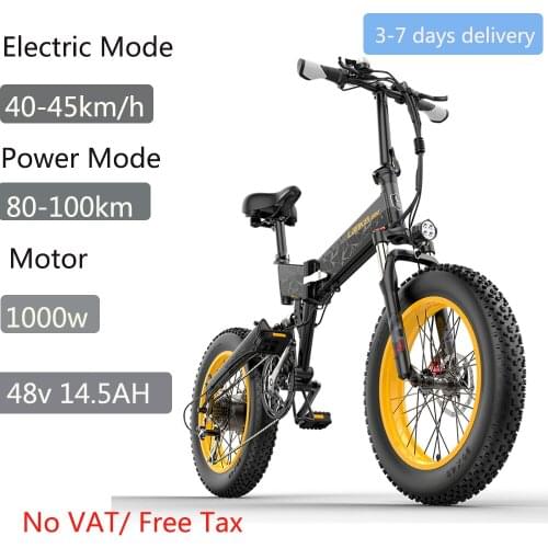X3000 20-inch Folding Electric Bike 7-Speed Snow Fat Tire Bike 48V Lithium Battery 1000W Motor Off-Road Mountain Bike