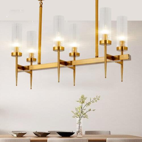 Living Room Modern Gold E27 Led Pendant Lights Glass Shades Hanging Lamp Led Indoor Lighting Lustre Luminarias Lighting Fixtures