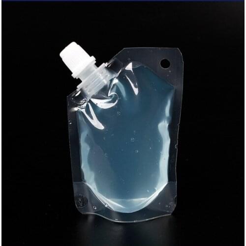 Mini 50ml Stand Up Drinking Package Bag Transparent Doypack Spout Pouch for Beverage Milk Liquid WB296