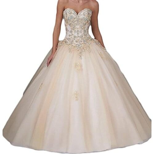 Wedding Dress for Bride with V-neck Sleeveless Tassel Applique Lace Tulle Bridal Gowns