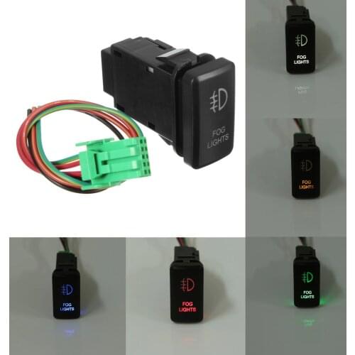 LED Fog Light On/Off Switch For Toyota Landcruiser /FJ Cruiser Prado Hilux 1998-2007 2005-2014 2003-2009 Yellow Blue Red Green