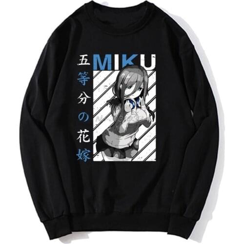 The Quintessential Quintuplets Miku V1 Go Toubun No Hanayome hoodies Nakano Toubun Manga Anime Hoodie Men Fleece Sweatshirt