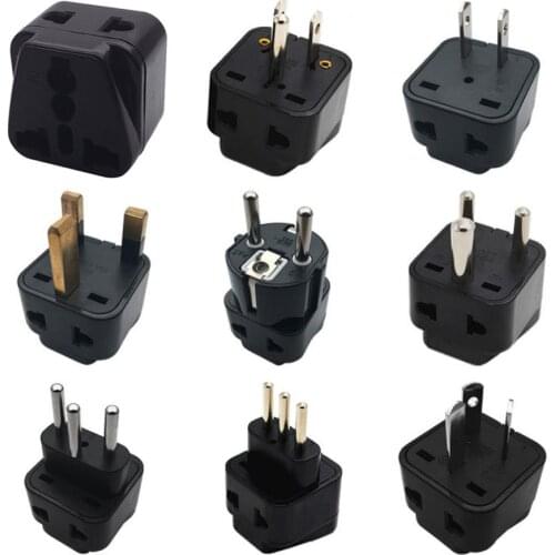 Black white 10A/16A 250V 2-into-1 universal AU UK US EU German France Israel Italy Swiss travel adapter plug socket converter