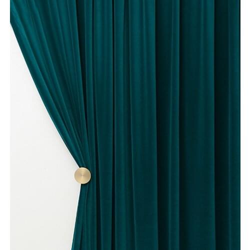 High-end Wool Velvet Curtains for Living Room Bedroom Luxury Retro Dark Green Malachite Green American Blackout Curtains Custom
