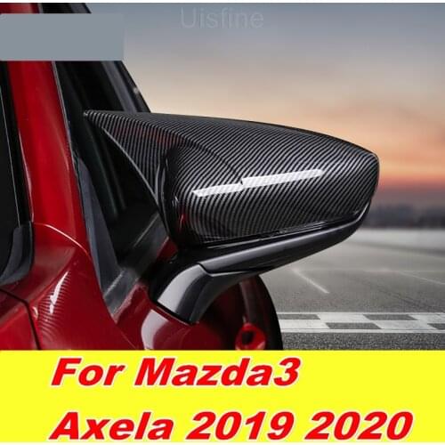 For Mazda3 Axela 2019 2020 Car Rearview Mirror Cover mirror Shell Housing Carbon fiber cover Car decoration accessories