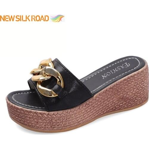 2021 Brand New Wedges Womens Shoes Slippers Summer Pumps High Heels Height Increased Platforms Ladies Zapatos De Mujer Femme