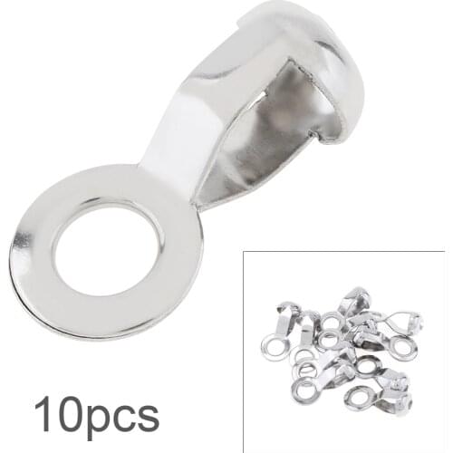 10Pcs Ball Chain Pull Loop Connectors 6.0/6.5mm Silver Ceiling Fan Lamp Pull Loop Stainless Steel Connectors Stainless Steel