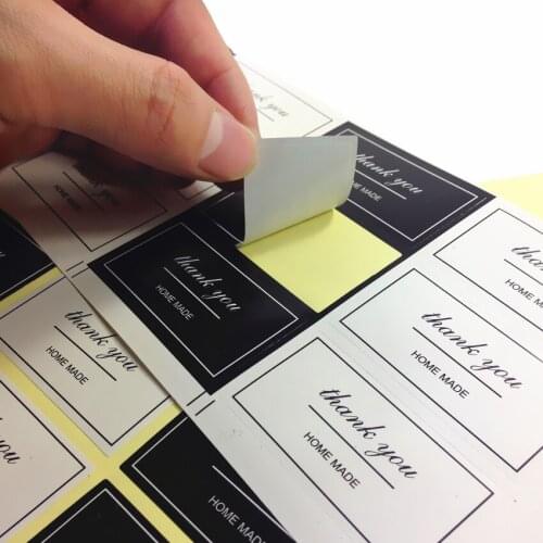 1200 Pcs/lot Thank You Label Stickers Black White Label Sticker For Diy Hand Made Gift Cake Sealing Scrapbooking Sticker