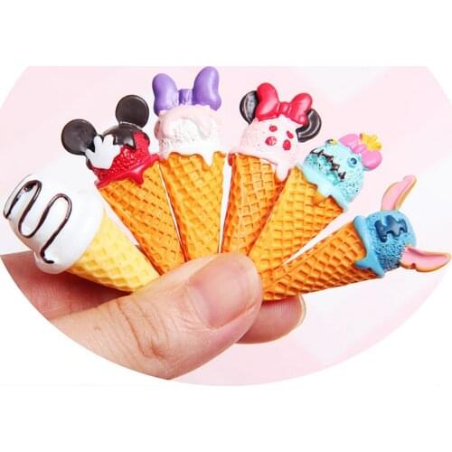 2pcs Mini Cartoon Resin Ice Cream Dollhouse Miniature 1/6 Scale Kitchen Pretend Food for blyth pullip Dolls Toys