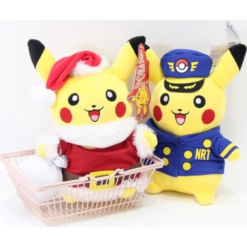 25cm Pokemon Anime Games Pikachu Cos Vampire Christmas Navy Gengar Ho-Oh Tie Plush Toy A Birthday Present for Children