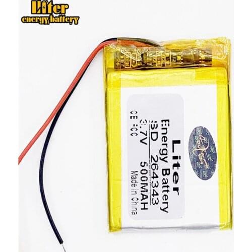 3.7V lithium polymer battery 264343 500mAH MP3 MP4 MP5 wireless headset sound card