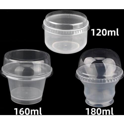 50pcs Net Red Disposable High Temperature Baked Pudding Cup Thickened PP Frosted Plastic Ice Resistant Ice Cream Cup With Lid