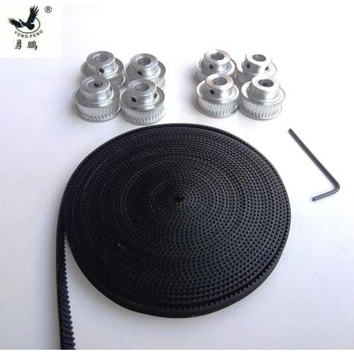 8 pieces 36 teeth GT2 Timing Pulley Bore 8mm + 5 Meters 2GT timing Belt Width 6mm for 3D CNC machine high quality factory outlet