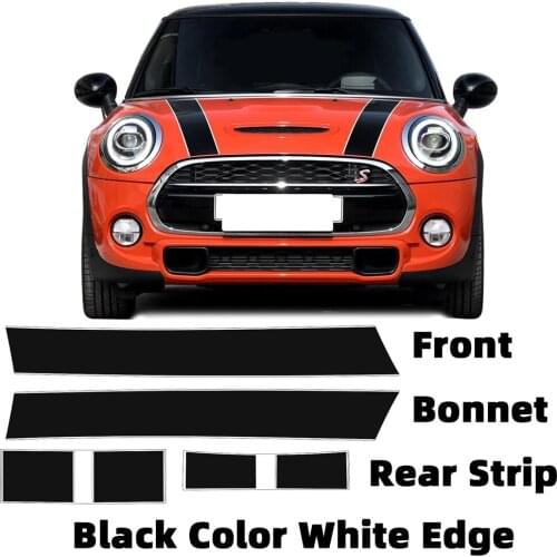 Brand New 3M Material Front Bonnet and Rear Strips Sticker For mini cooper F55 F56 F57 4 pcs/set