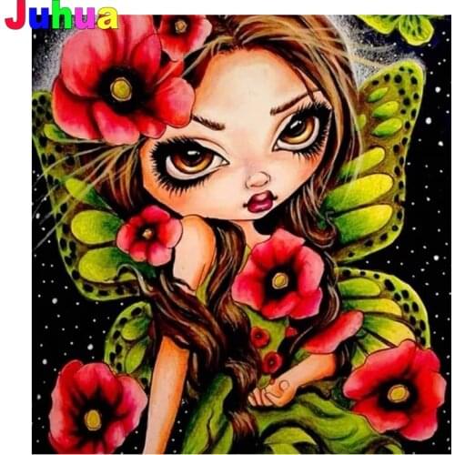 Cartoon Big eye Elf Diamond Painting Embroidery Mysterious Different Style Gift Full Square Drill Handmade Mosaic Cute Girl Home