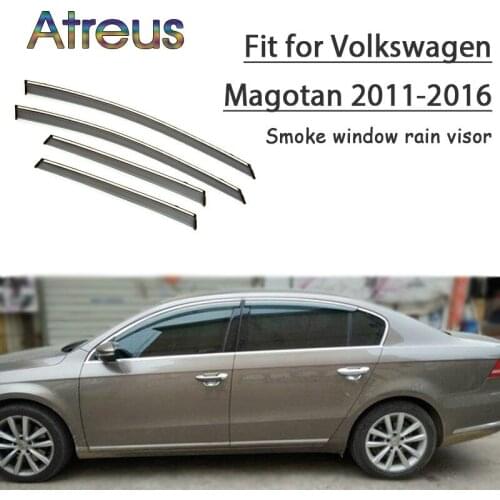 Atreus 1set ABS For 2016 2015 2014-2011 Volkswagen VW Magotan Accessories Car Vent Sun Deflectors Guard Smoke Window Rain Visor